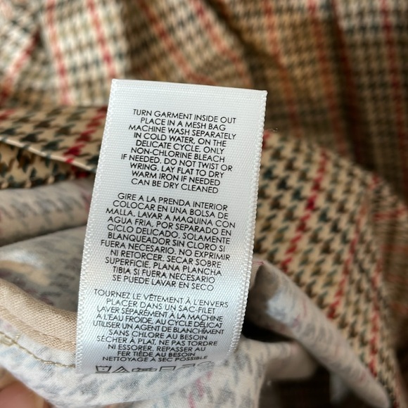 Cabi Sherlock Trench Coat Fall Jacket Tan Red Green Houndstooth Tie Belt M 3734 - Picture 11 of 12